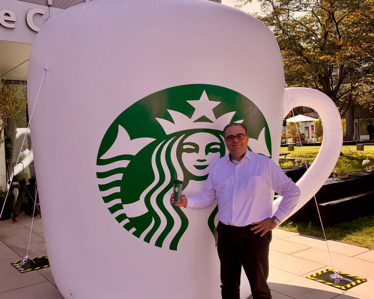 Gerd Müller-Pfeiffer at the Starbucks launch event in Germany