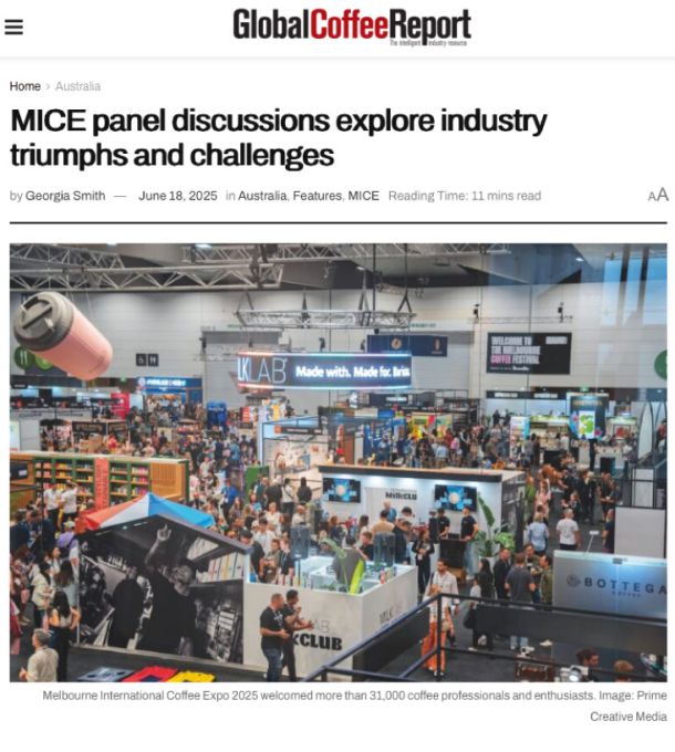 screenshot of article of Global Coffee Report