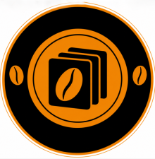 Icon featuring various fact sheets and a coffee bean