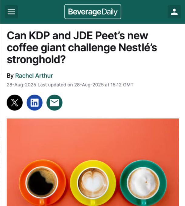 screenshot of article of Beverage Daily